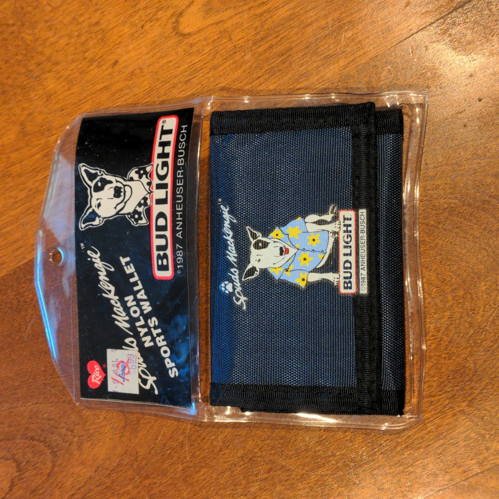 VTG Vintage Bud Light Spuds MacKenzie Velcro Wallet 1987